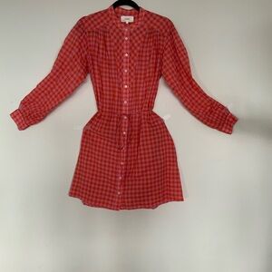 XiRENA Red Plaid Long Sleeve Dress